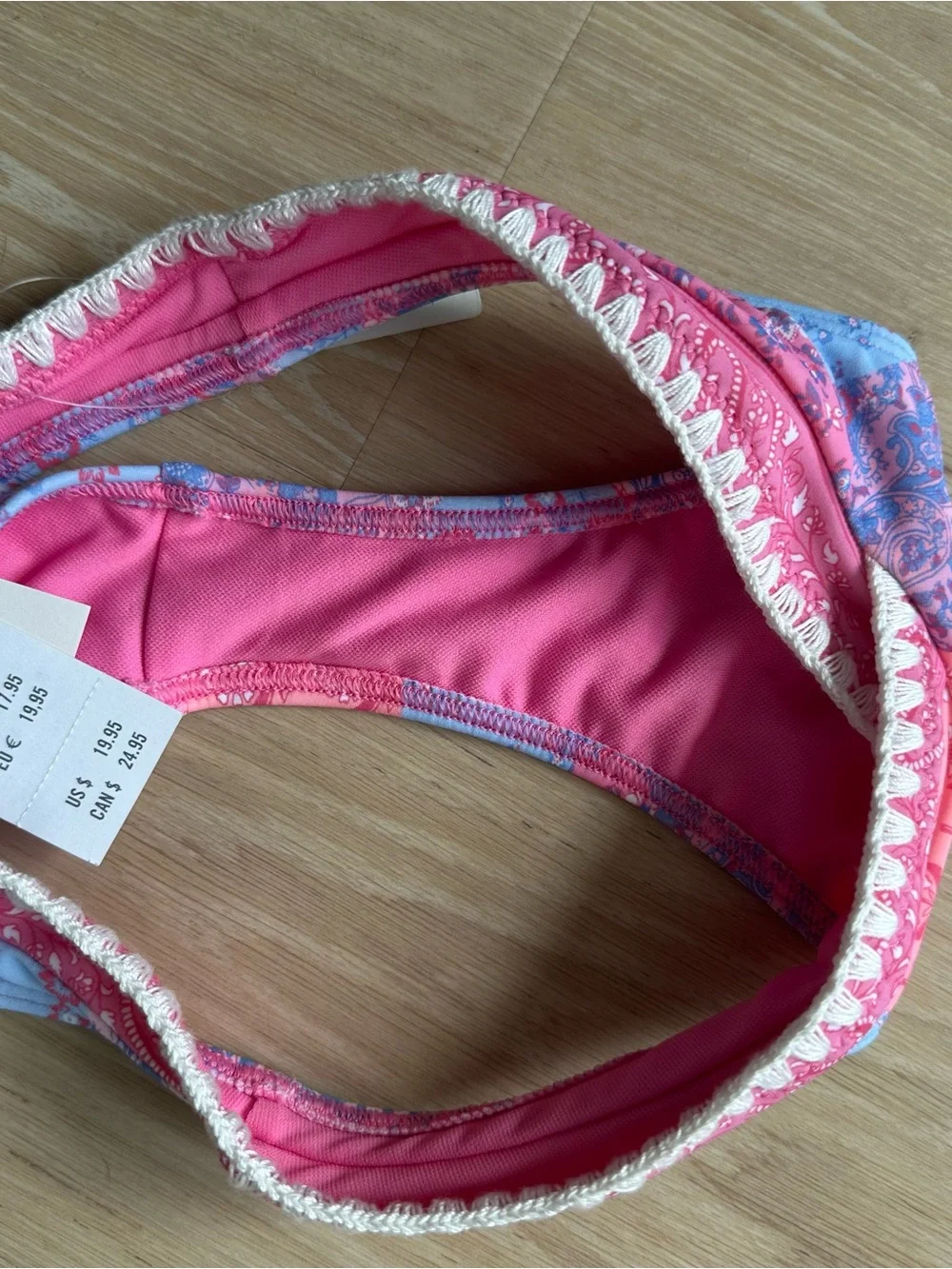 NWT Hollister Pink Patchwork Coupe Cheekiest Bikini Bottoms